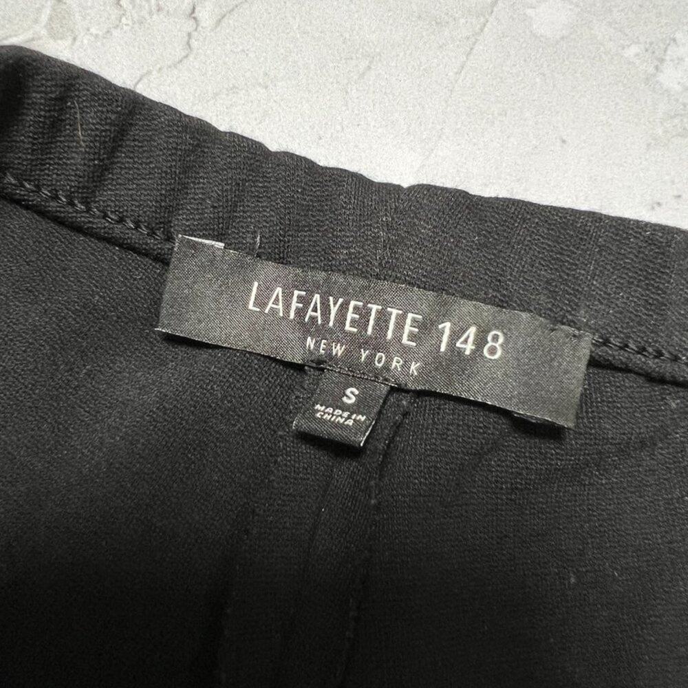 Lafayette 148 Suede Front Stretch Skinny Pant SIZE S Black Ponte Back Legging - Picture 3 of 11